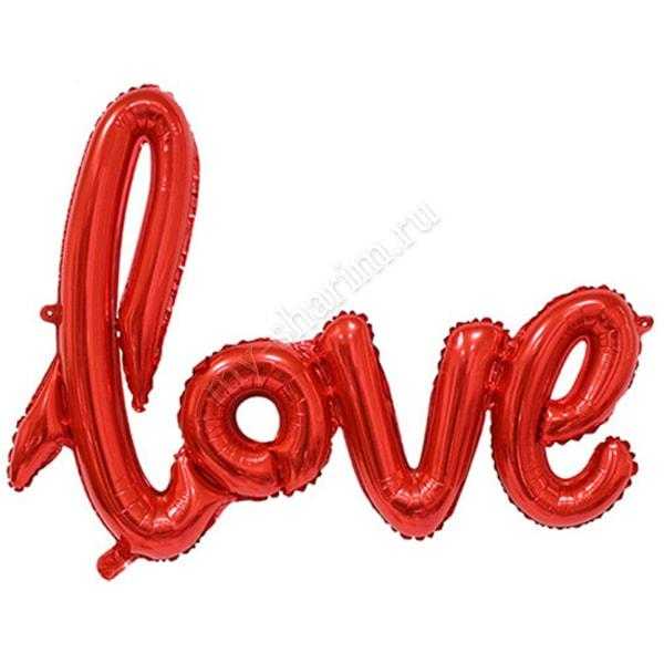Надпись прописью "Love" , Красный, 104см Надпись прописью "Love" , Красный, 104см