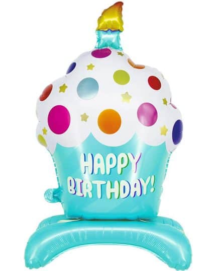 Кекс на День Рождения бирюзовый 89 см