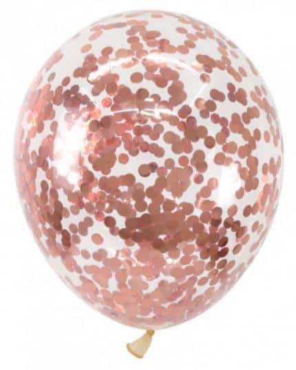 Шар с конфетти розовое золото Большой